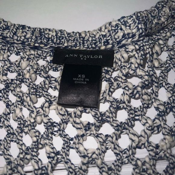 Ann Taylor Crochet Short Sleeve Sweater Blouse - Picture 5 of 8